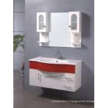 Cabinet de miroir de salle de bains rouge blanc de PVC (JN-882032)